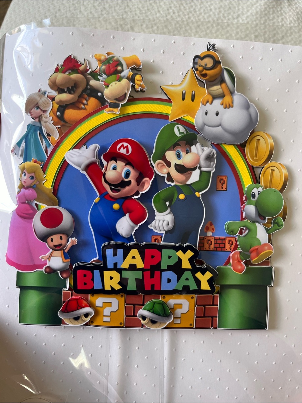 Super Mario Happy Birthday cake topper